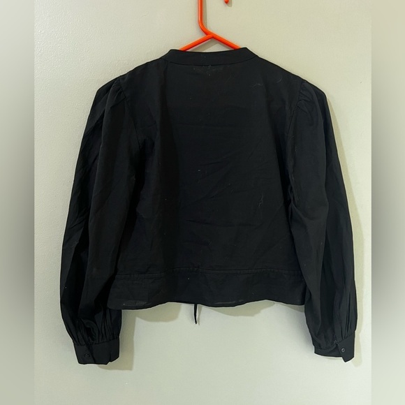 Zara Boho Black Embroidered Top Blouse Shirt long sleeve NWT size extra small - Picture 10 of 10